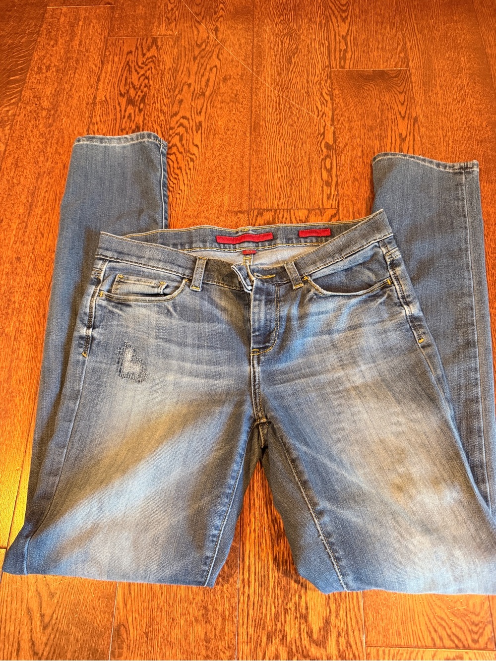 Banana Republic Skinny Jeans in Light Blue with Distressed Look